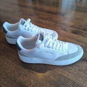 Calvin Klein Men's Blaven Sneakers Shoes White / Light Grey Size 11.5